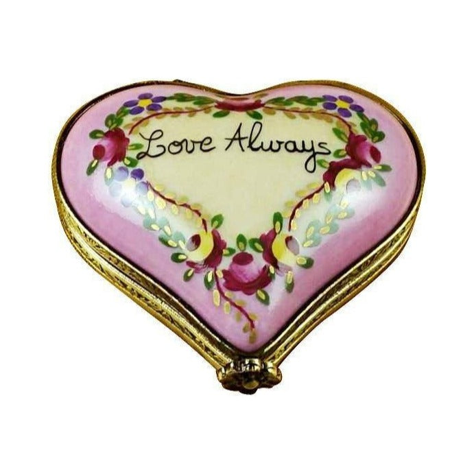 Limoges Boutique presents the Rochard Heart Love Always for Love Birds, a genuine Limoges box painted by hand in France