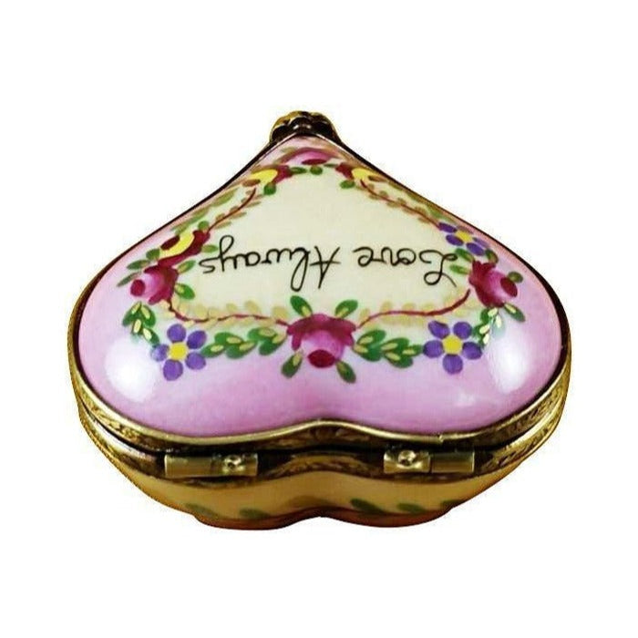 Fine art lovers will admire this Heart Love Always for Love Birds Limoges box