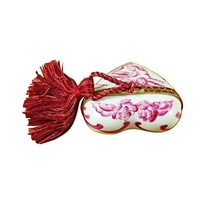 Heart Pink Angel with Tassel Limoges box painted by hand in Limoges, France, a gift to treasure