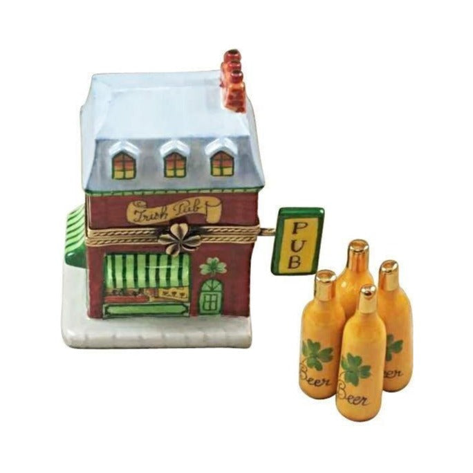 Authentic Rochard Irish Pub Four Beer Bottles Limoges box, hand-painted in France, from Limoges Boutique