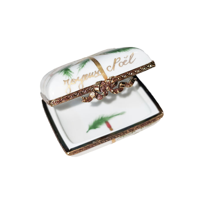 Joyous Noel Limoges Box for Holiday Cheer Porcelain Limoges xmas christmas theme French Trinket Box