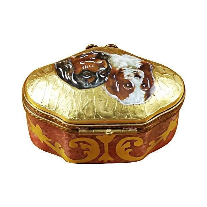 Hand-painted King Charles Spaniels Limoges box, French artistry for lovers of fine art
