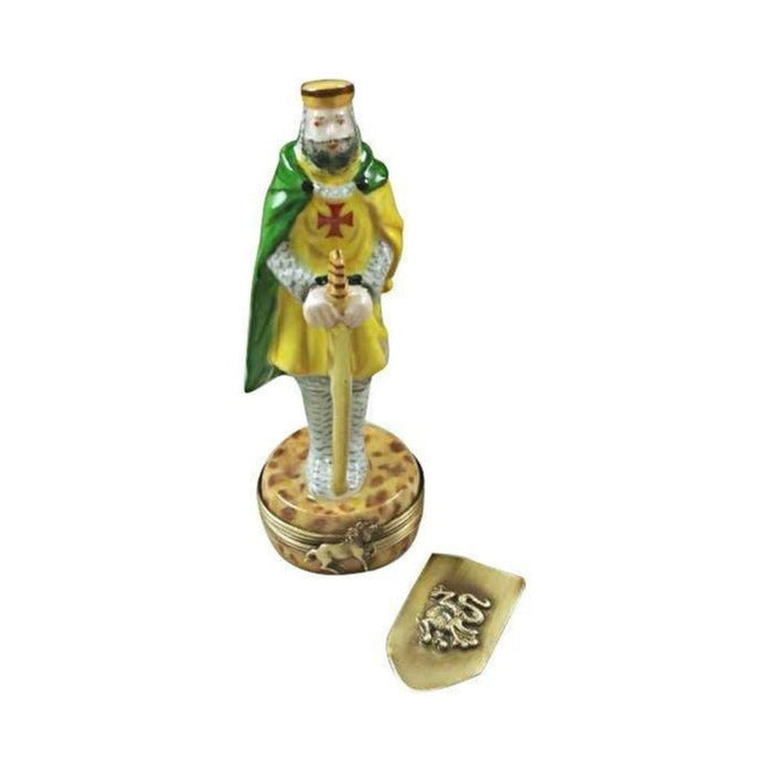 Limoges Boutique presents the Rochard King with Sword and Removable Shield, a genuine Limoges box painted by hand in France