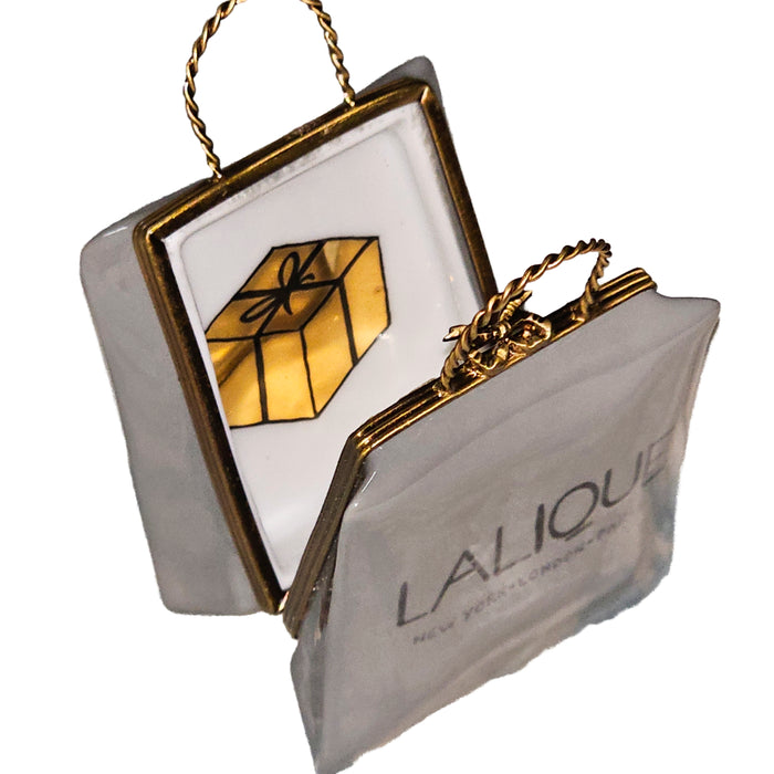 Lalique Luxury Bag for Collectors Porcelain Limoges bag purse French Trinket Box