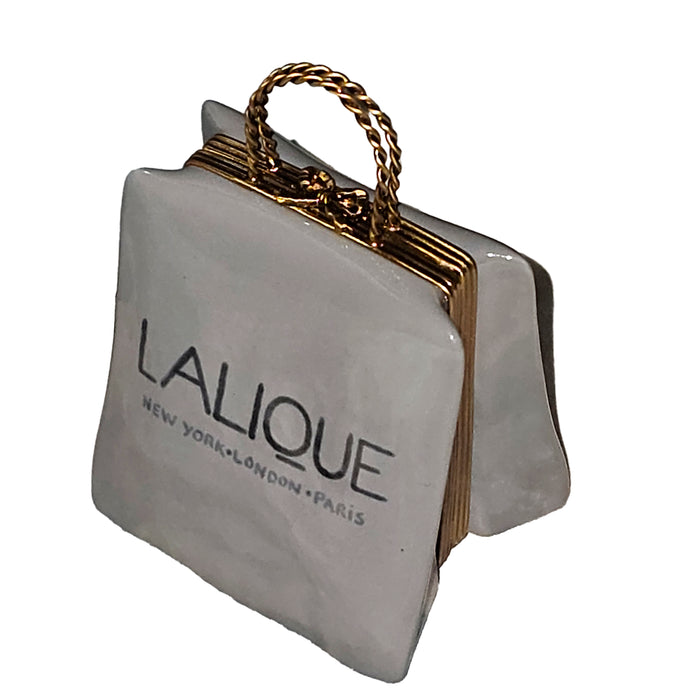 Lalique Luxury Bag for Collectors Porcelain Limoges bag purse French Trinket Box