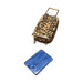 Leopard luggage with passport Limoges box - white background