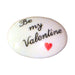 Be My Valentine porcelain goodie trinket, oval shape, 1 inch wide, with a red heart