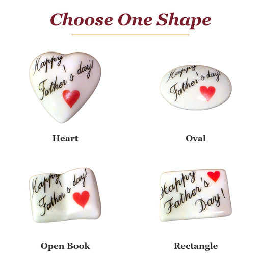 Happy Father's Day! porcelain goodie trinkets in all shapes: heart, oval, open book, rectangle