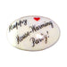 Happy House-Warming Party! porcelain goodie trinket, oval shape, 1 inch wide, with a red heart