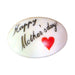 Happy Mother's Day! porcelain goodie trinket, oval shape, 1 inch wide, with a red heart