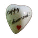 Happy Retirement! porcelain goodie trinket, heart shape, 1 inch wide, with a red heart