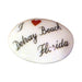 I Love Delray Beach, Florida porcelain goodie trinket, oval shape, 1 inch wide, with a red heart