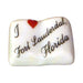 I Love Fort Lauderdale, Florida porcelain goodie trinket, open book shape, 5/8 inch wide, with a red heart