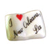 I Love New Orleans, LA porcelain goodie trinket, open book shape, 5/8 inch wide, with a red heart