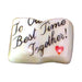 To Our Best Time Together! porcelain goodie trinket, open book shape, 5/8 inch wide, with a red heart