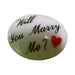 Will You Marry Me? porcelain goodie trinket, oval shape, 1 inch wide, with a red heart
