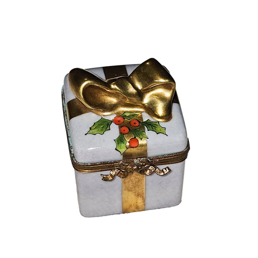 Light Blue Holiday Box for Festive Gifting Porcelain Limoges xmas christmas theme French Trinket Box