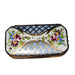 Light Blue Rose Trellis Box for Elegant Decor Porcelain Limoges Square French Trinket Box
