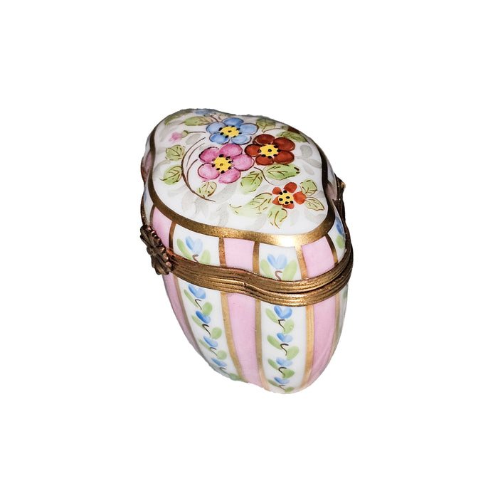 Light Pink Floral Box for Collectors Porcelain Limoges Shaped French Trinket Box