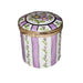 Light Purple Floral Limoges Box for Elegant Gifts Porcelain Limoges Round French Trinket Box