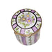 Light Purple Floral Limoges Box for Elegant Gifts Porcelain Limoges Round French Trinket Box