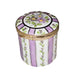 Light Purple Floral Limoges Box for Elegant Gifts Porcelain Limoges Round French Trinket Box