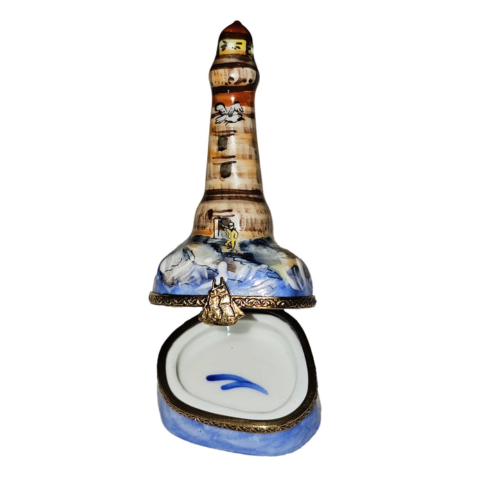 Lighthouse Box for Collectors Porcelain Limoges Travel Monuments Beach Ocean French Trinket Box