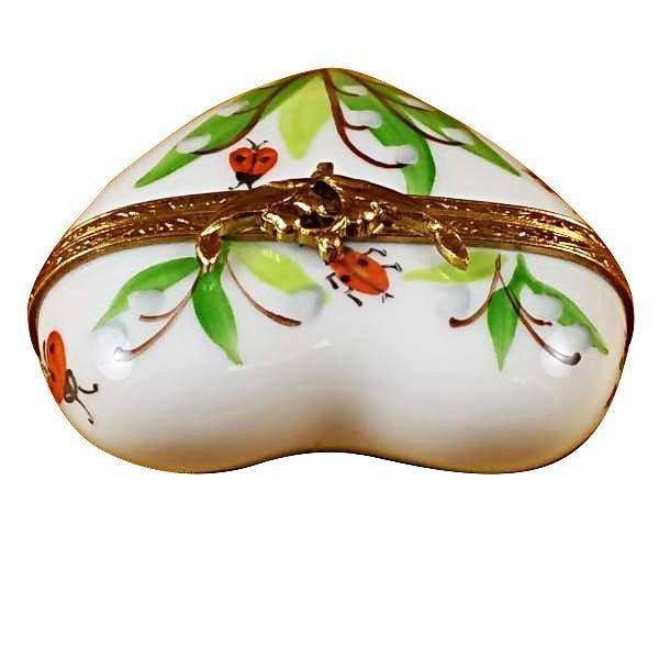 Lily of the Valley Heart Limoges Box – Hand-Painted French Porcelain