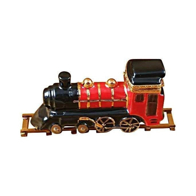 Genuine Rochard Locomotive Train on Brass Track Limoges box painted by hand in France, from Limoges Boutique