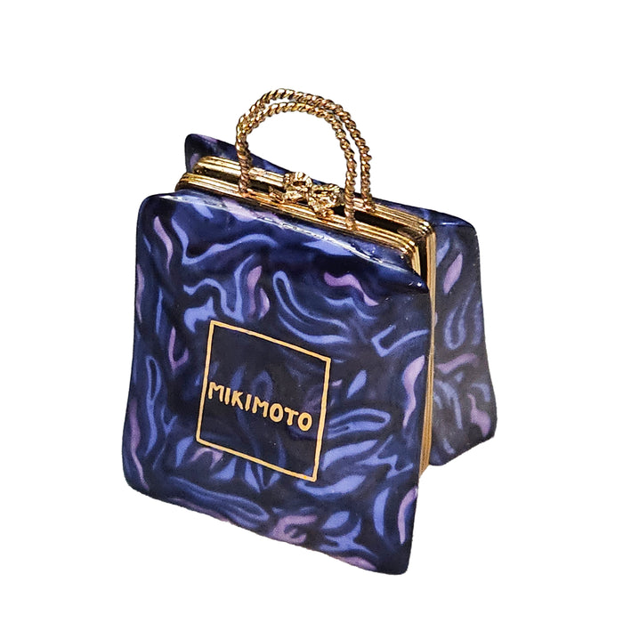 Mikimoto Treasure Box Elegance Porcelain Limoges bag purse French Trinket Box