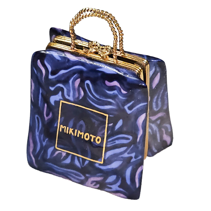 Mikimoto Treasure Box Elegance Porcelain Limoges bag purse French Trinket Box