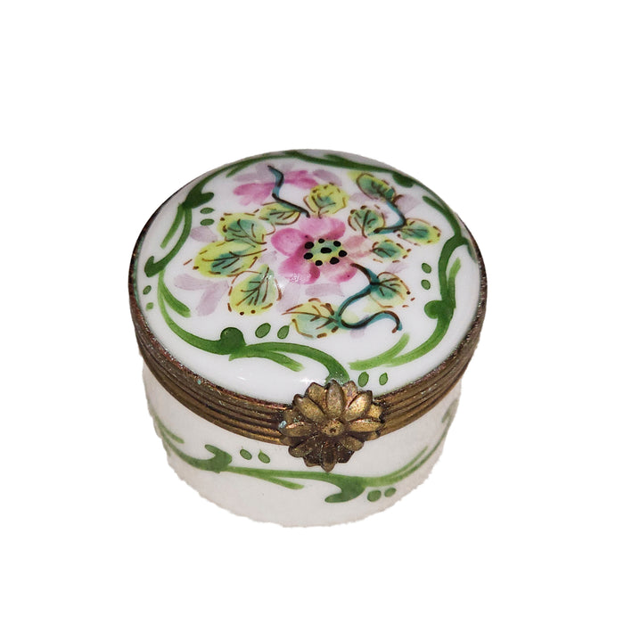 Floral Elegance for Collectors Porcelain Limoges Round French Trinket Box