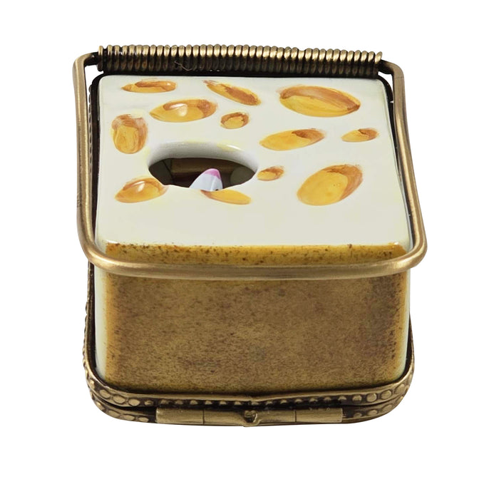 Mouse in Cheese Limoges Box for Collectors Porcelain Limoges Food Mouse French Trinket Box