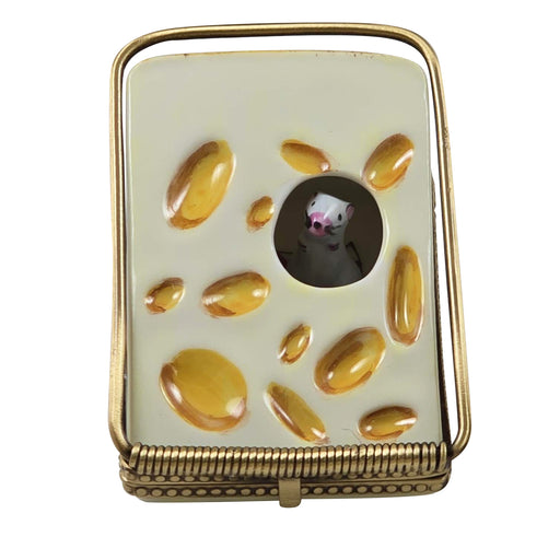 Mouse in Cheese Limoges Box for Collectors Porcelain Limoges Food Mouse French Trinket Box