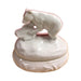 White Bear Limoges Box No Hinge - white Limoges porcelain box with no hinge, made in France