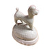 Another view of the white French poodle Limoges box, unhinged