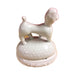 Detail of the French poodle on the white Limoges porcelain box