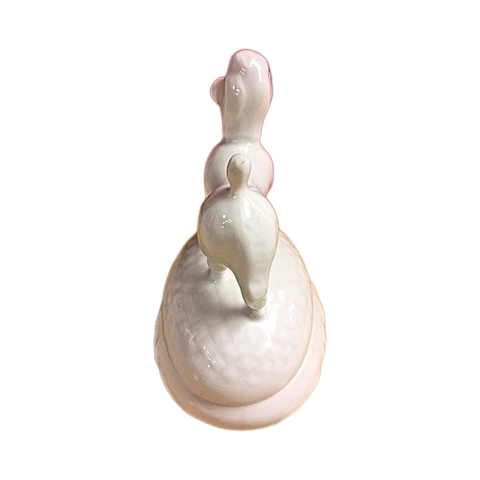The white French poodle Limoges box shown from another side