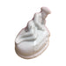 Side view of the hunter Limoges box, white porcelain with a lift-off lid