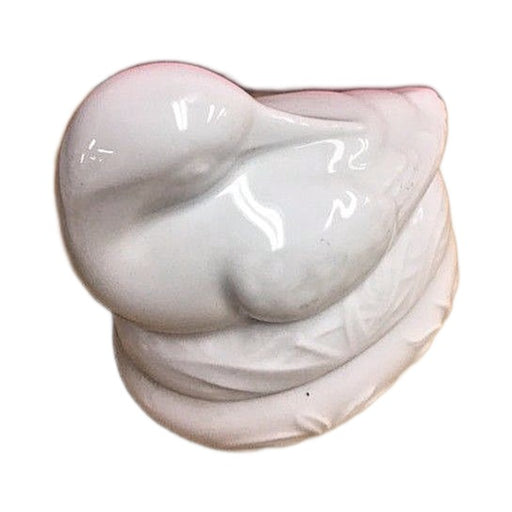 Side view of the pelican Limoges box, white porcelain with a lift-off lid