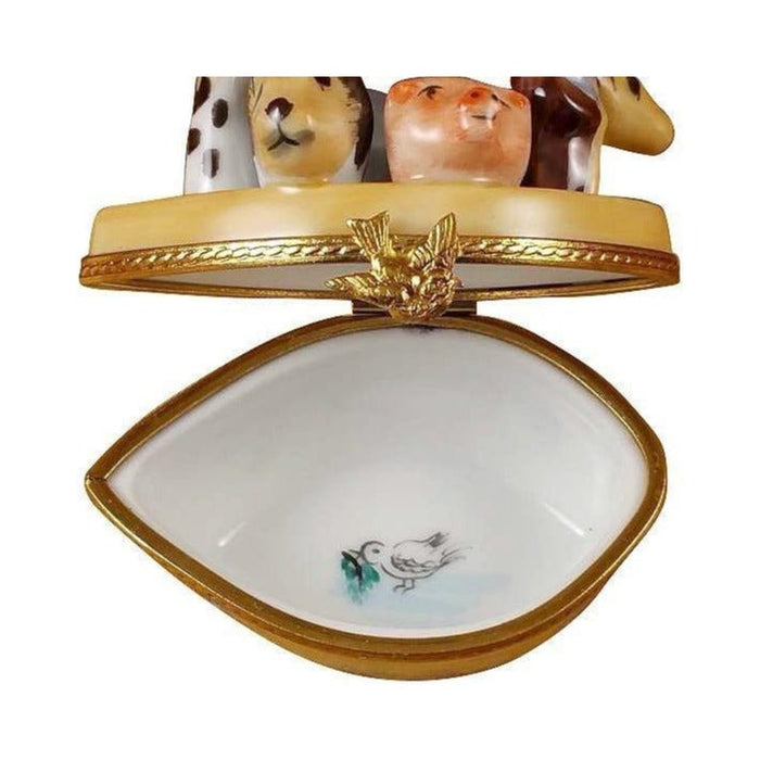 Artisan-painted Noah's Ark Limoges box from France, a cherished collectible