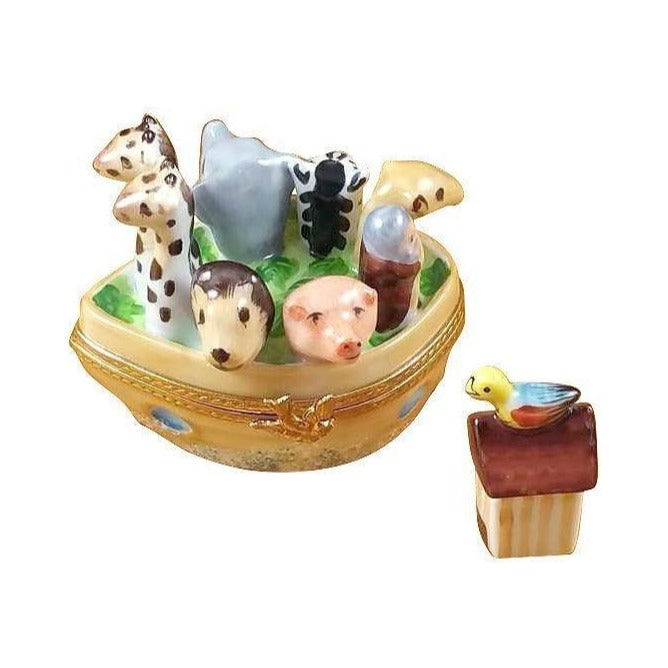 Every brushstroke by hand on the Noah's Ark Limoges box from France