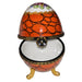 Orange Floral Egg Box Delight for Collectors Porcelain Limoges egg French Trinket Box