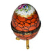 Orange Floral Egg Box Delight for Collectors Porcelain Limoges egg French Trinket Box