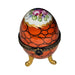 Orange Floral Egg Box Delight for Collectors Porcelain Limoges egg French Trinket Box