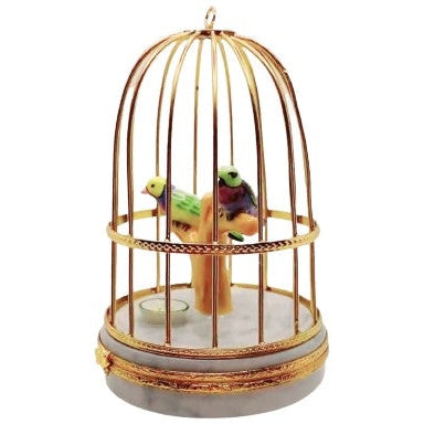 Tanagers In Cage Limoges Figurine Box