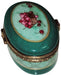 Cherries on Green Oval Pill-LIMOGES BOXES traditional-CH11M118-CHERRIES