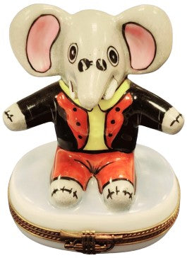 Elephant in Tuxedo Limoges Box Porcelain Figurine-Wild Limoges baby-CH1R178
