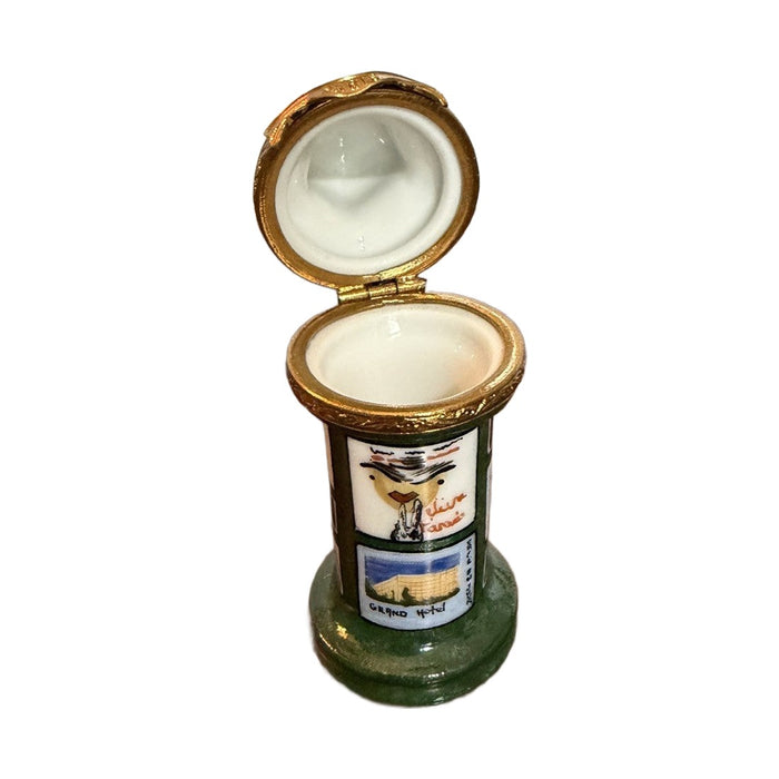 Paris kiosk Limoges box by Rochard opened
