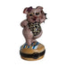 Pig in leopard bathing suit Limoges box - white background